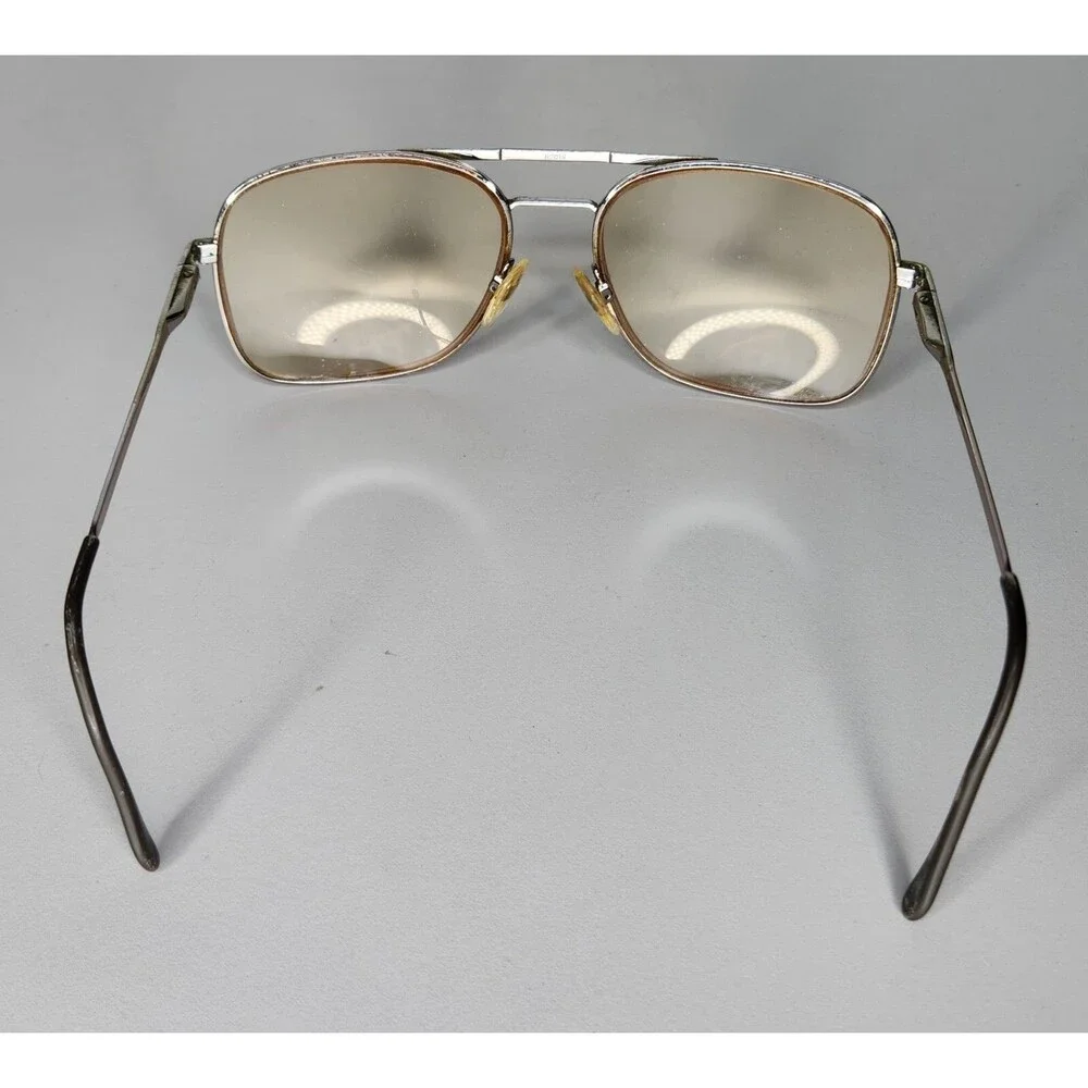 Vintage Luxottica Kuxx Aviator Eye Glasses Silver Sturdy Frame 62018 Italy 150